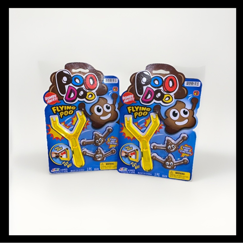 (2) Ja-Ru Poo Doo - Flying Poo Slingshot Toy Brand New Funny Gag Gift